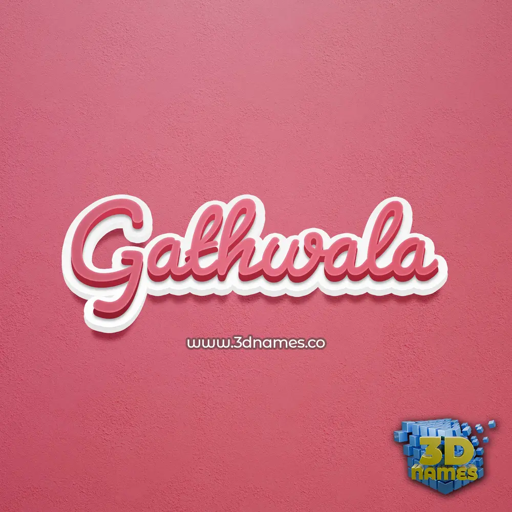 gathwala in Red Scribble style - 3D name wallpaper