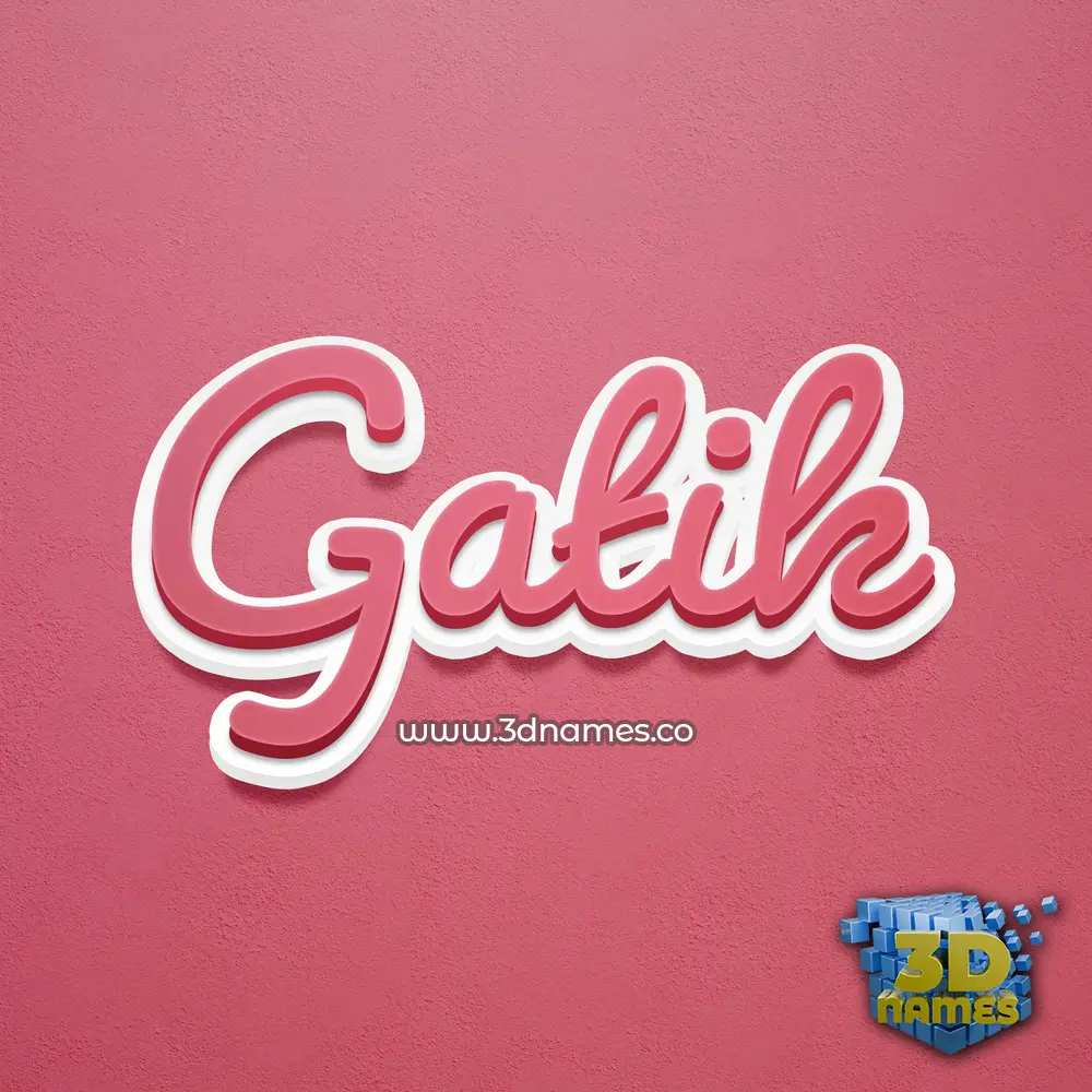 gatik in Red Scribble style - 3D name wallpaper