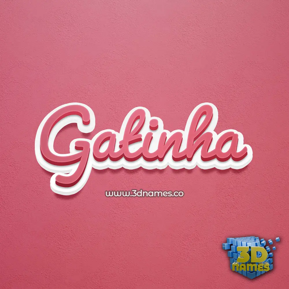 gatinha in Red Scribble style - 3D name wallpaper