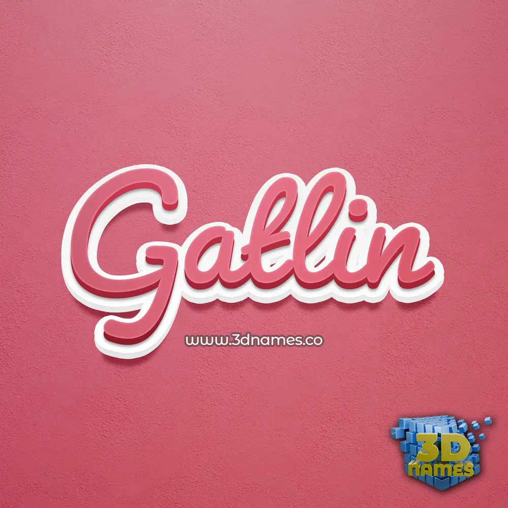 gatlin in Red Scribble style - 3D name wallpaper