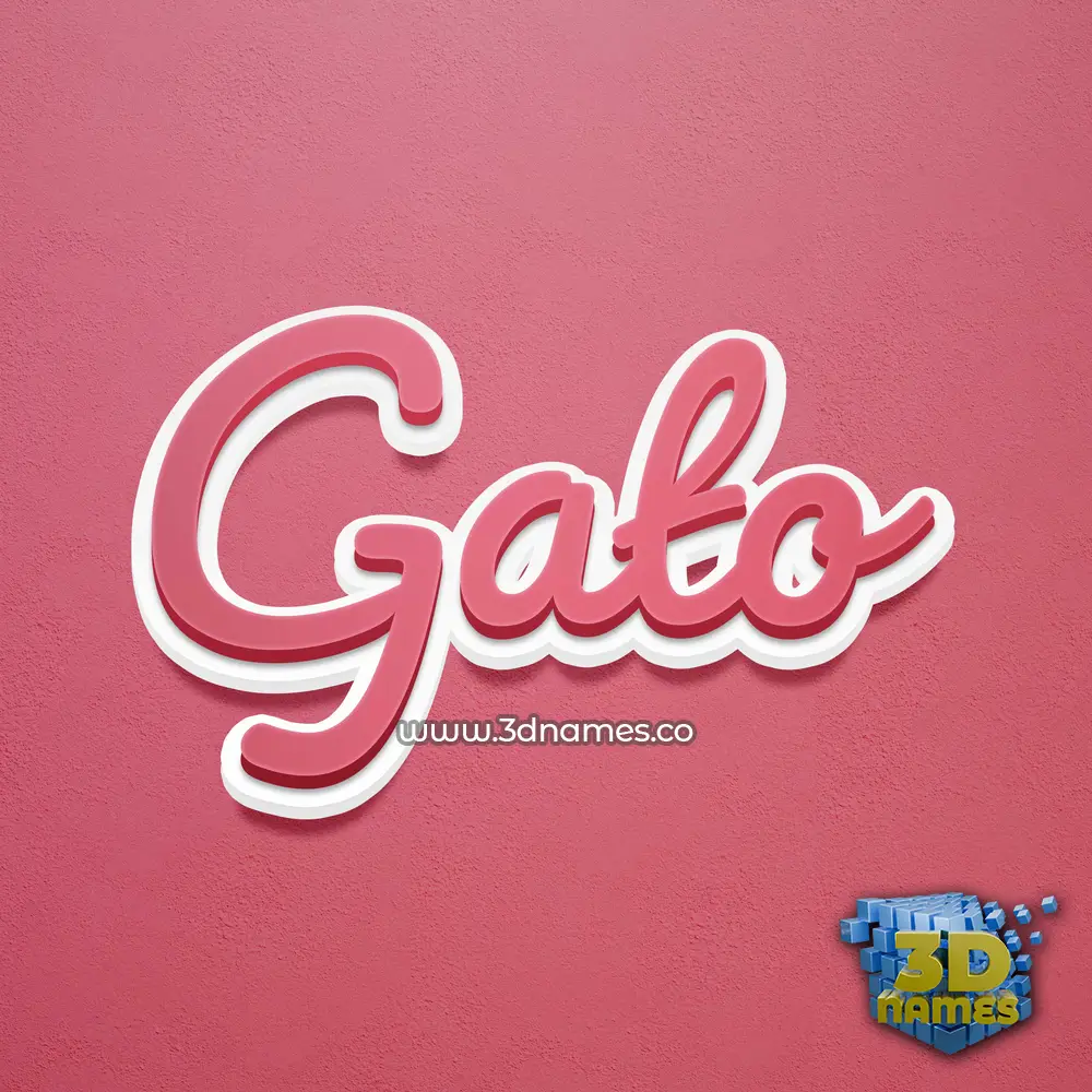 gato in Red Scribble style - 3D name wallpaper