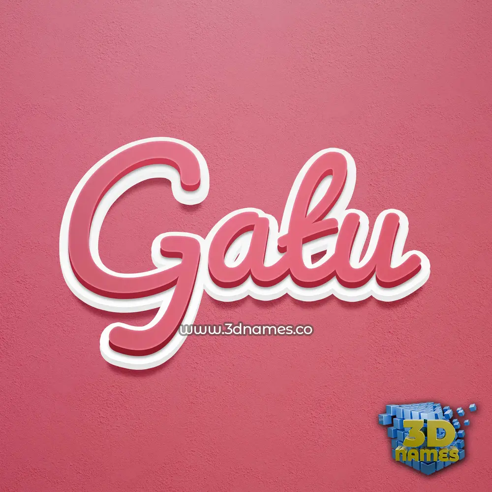 gatu in Red Scribble style - 3D name wallpaper