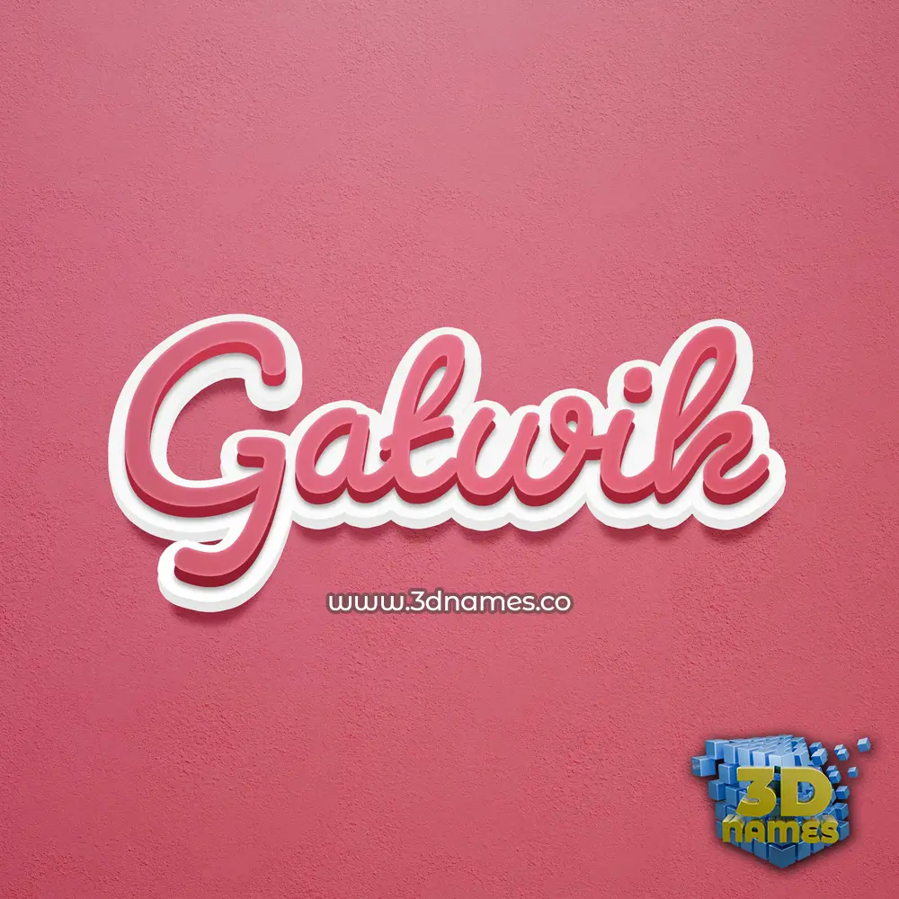 gatwik in Red Scribble style - 3D name wallpaper