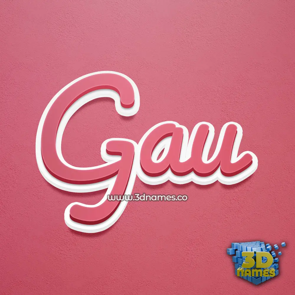 gau in Red Scribble style - 3D name wallpaper