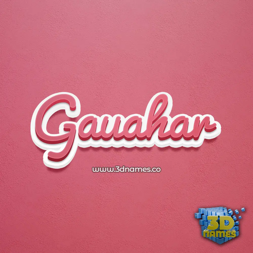 gauahar in Red Scribble style - 3D name wallpaper