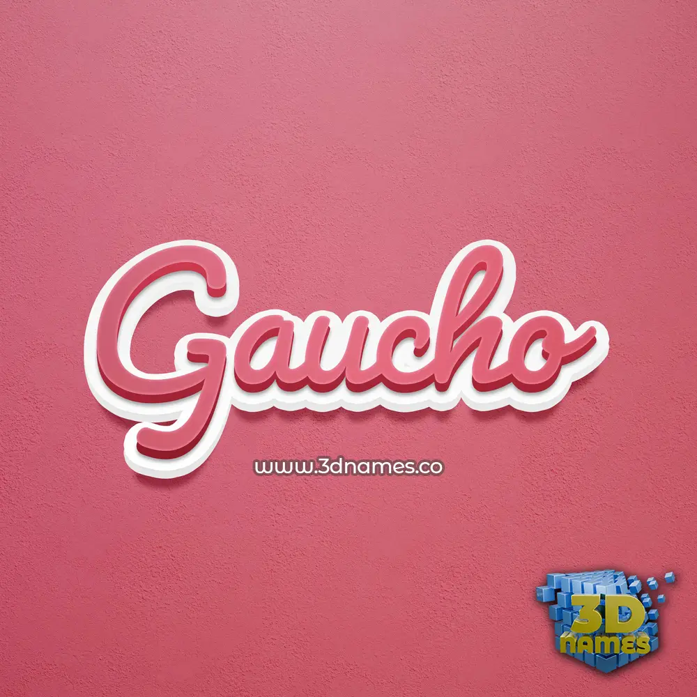gaucho in Red Scribble style - 3D name wallpaper