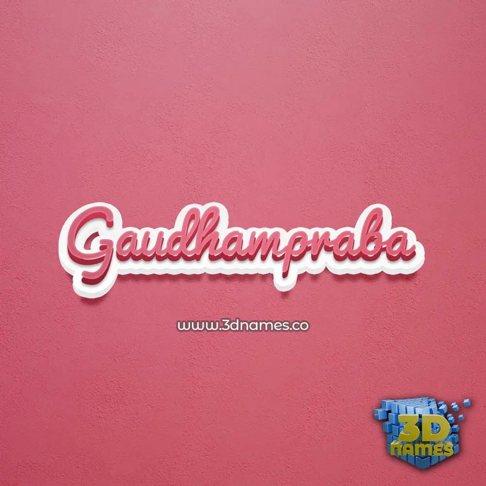gaudhampraba in Red Scribble style - 3D name wallpaper
