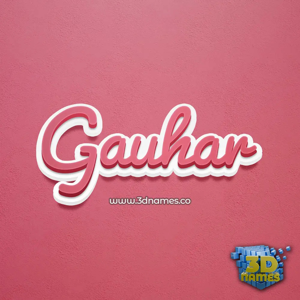 gauhar in Red Scribble style - 3D name wallpaper