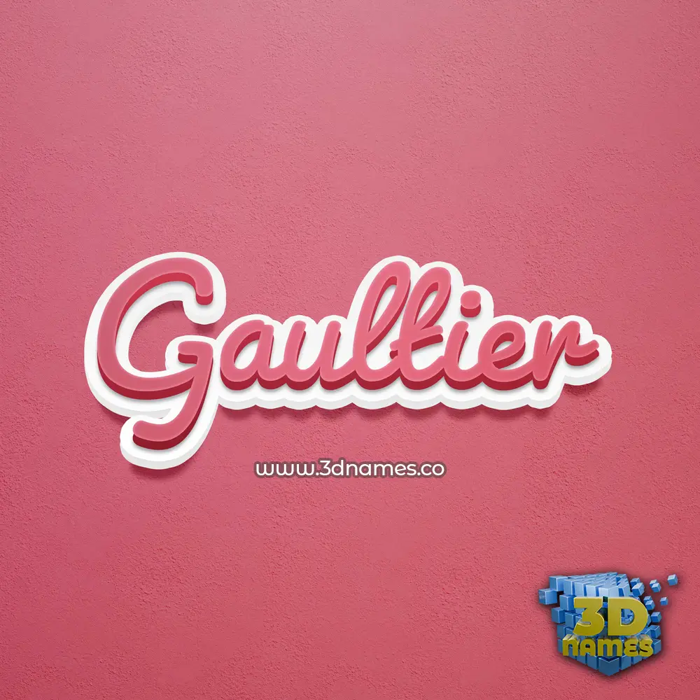 gaultier in Red Scribble style - 3D name wallpaper