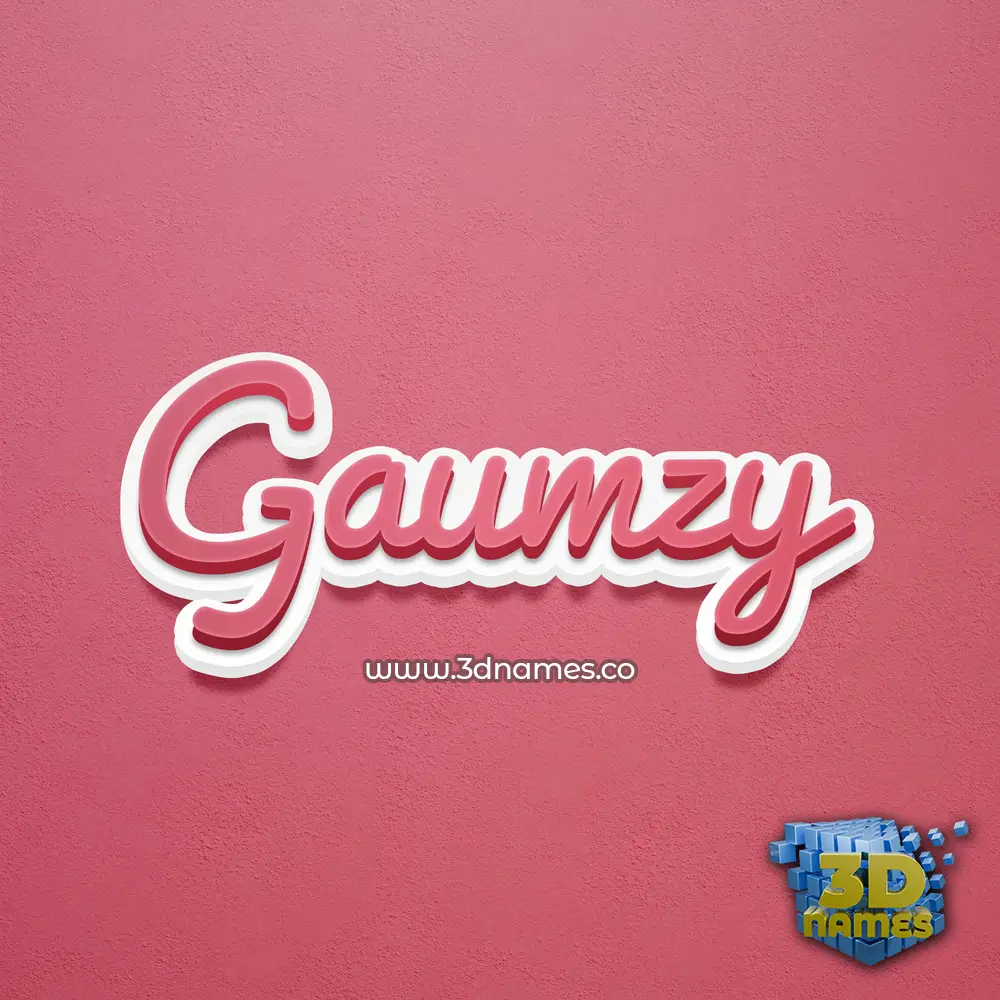 gaumzy in Red Scribble style - 3D name wallpaper