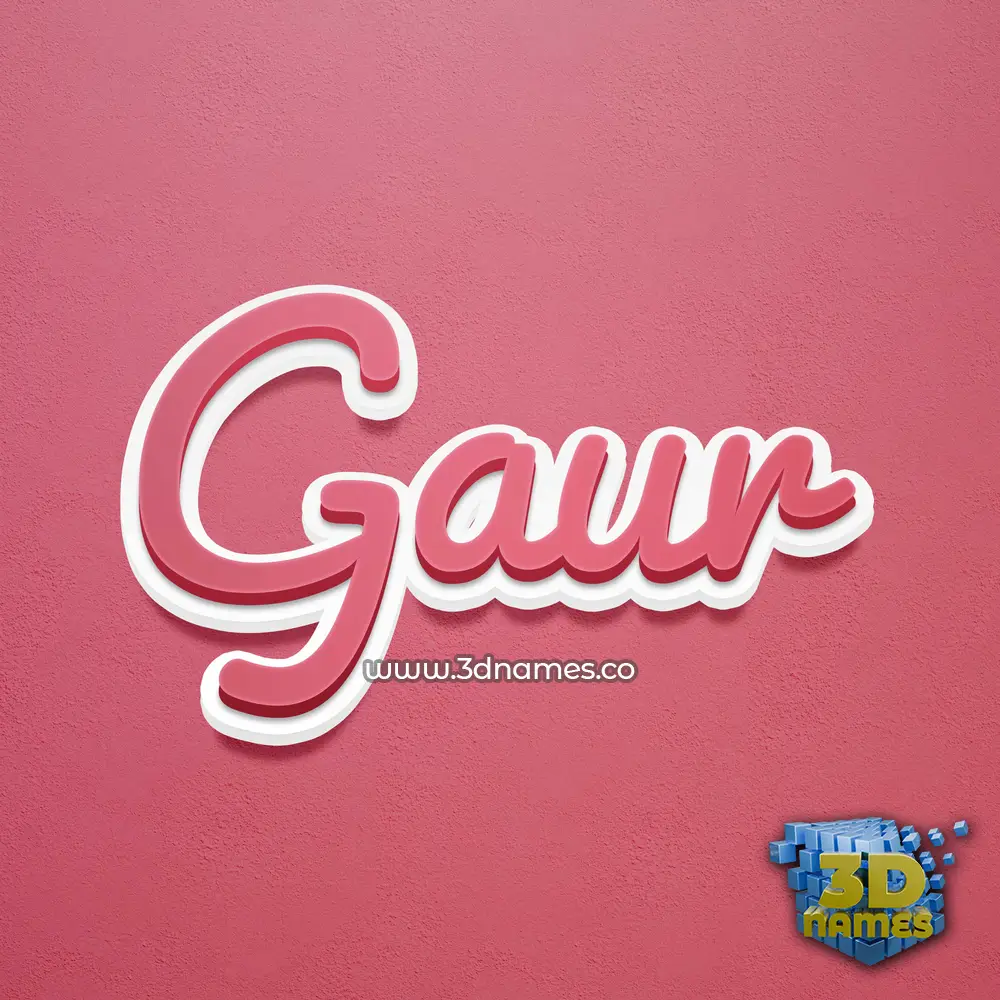 gaur in Red Scribble style - 3D name wallpaper