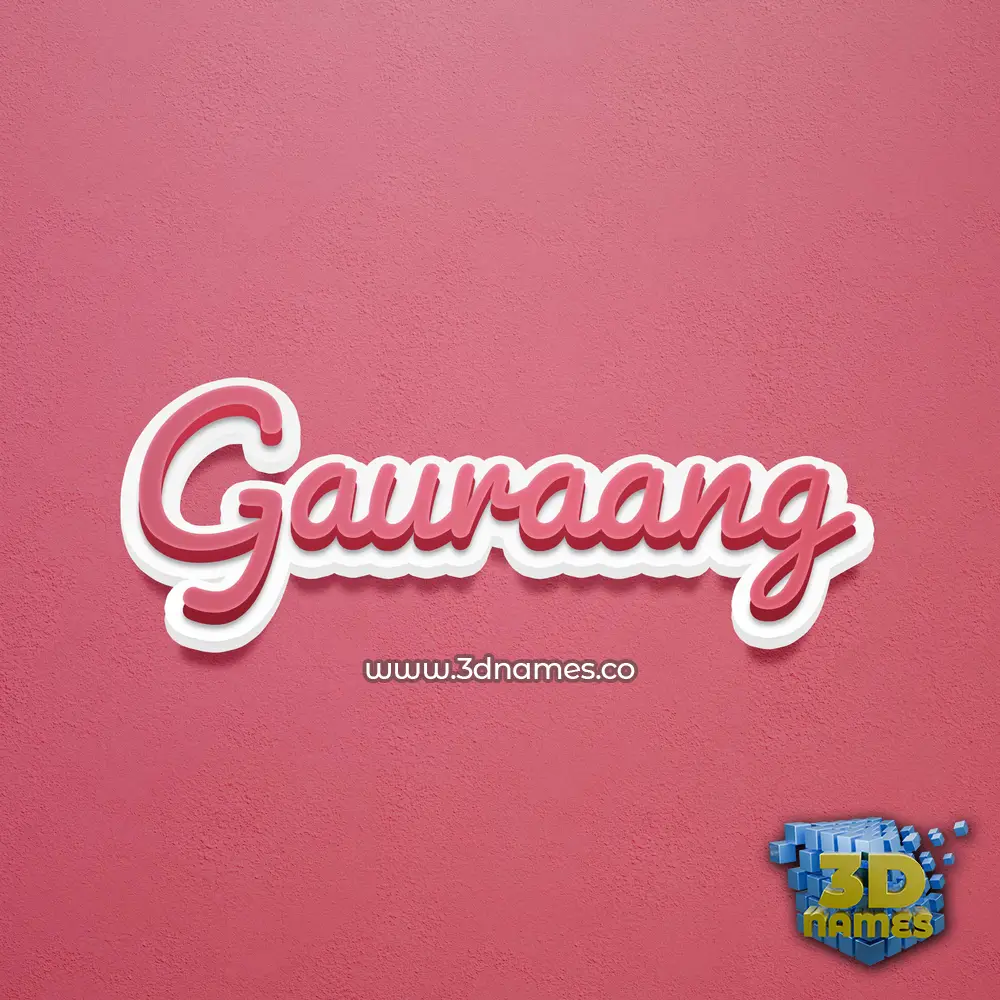 gauraang in Red Scribble style - 3D name wallpaper