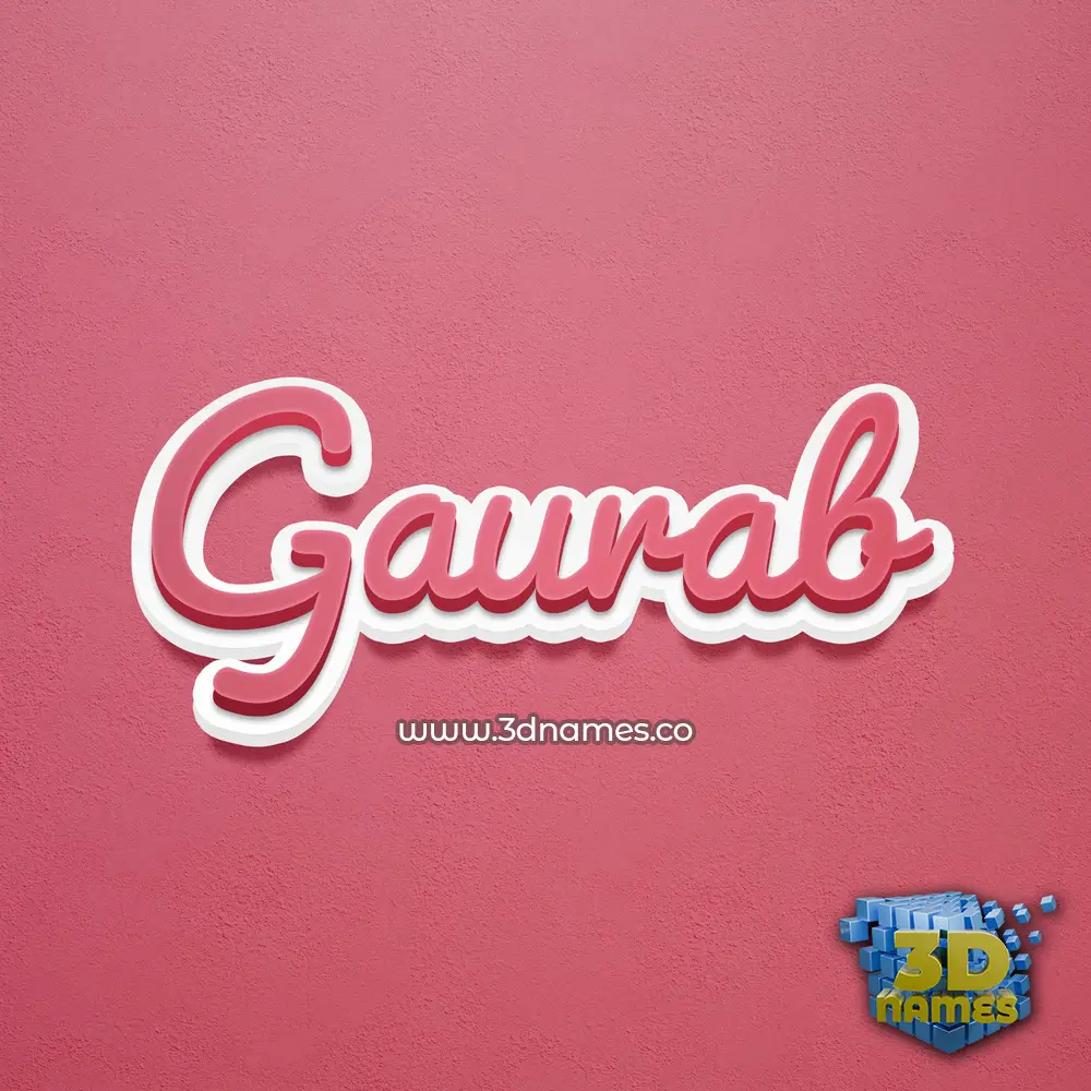 gaurab in Red Scribble style - 3D name wallpaper