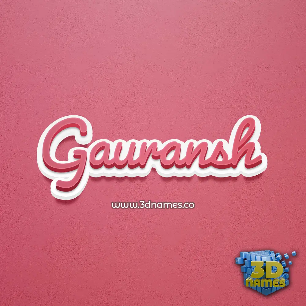 gauransh in Red Scribble style - 3D name wallpaper