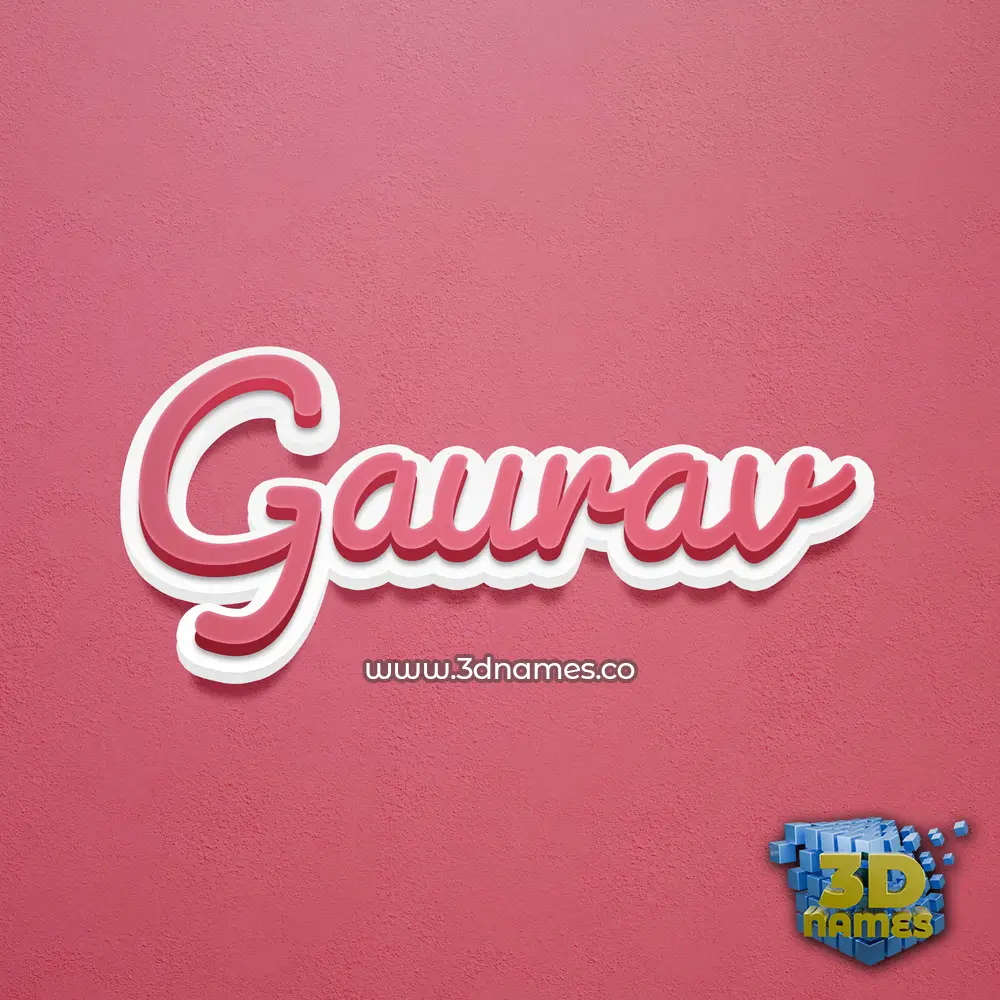 gaurav in Red Scribble style - 3D name wallpaper