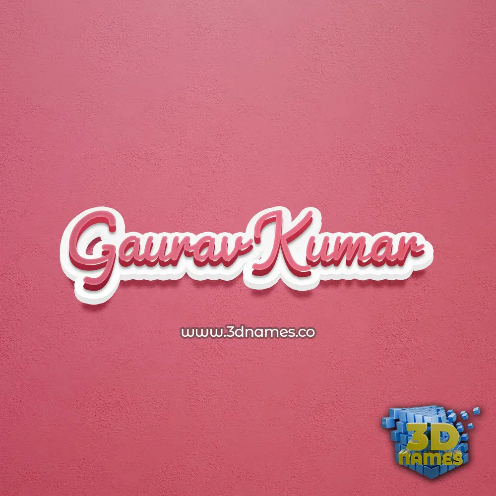 gaurav kumar in Red Scribble style - 3D name wallpaper