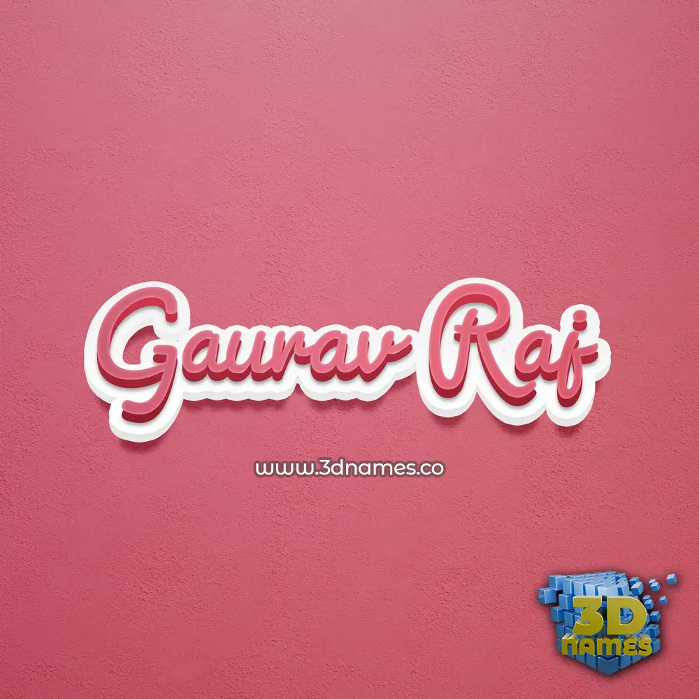 gaurav raj in Red Scribble style - 3D name wallpaper