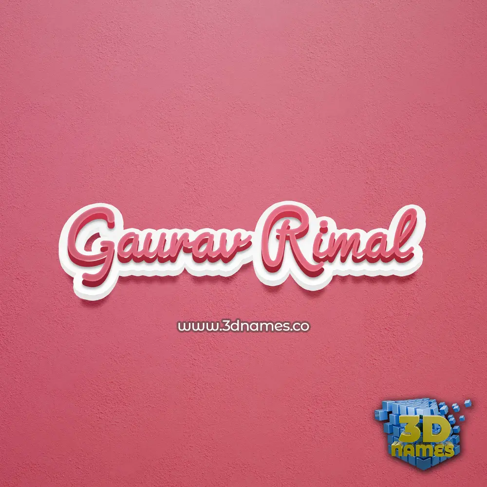 gaurav rimal in Red Scribble style - 3D name wallpaper