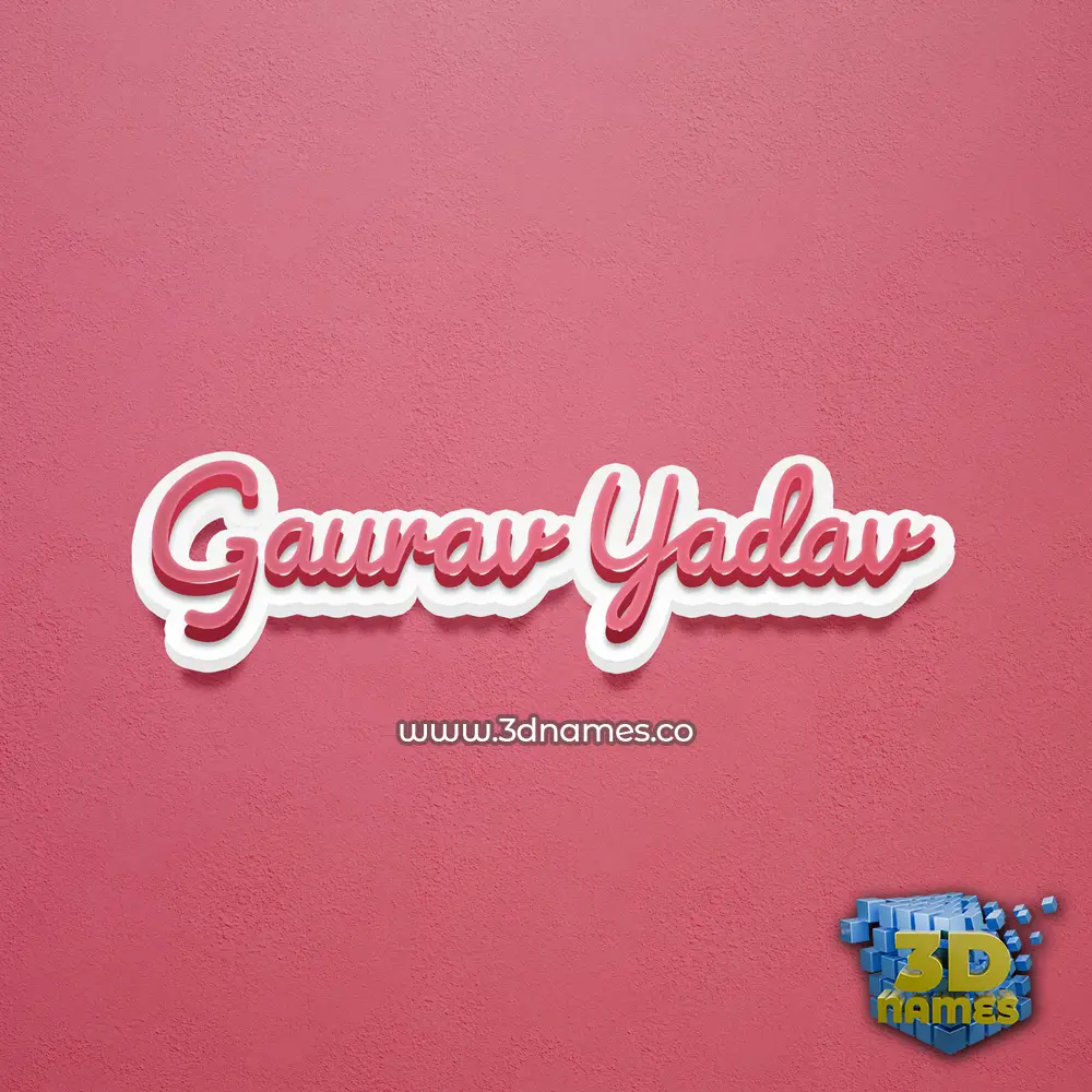 gaurav yadav in Red Scribble style - 3D name wallpaper