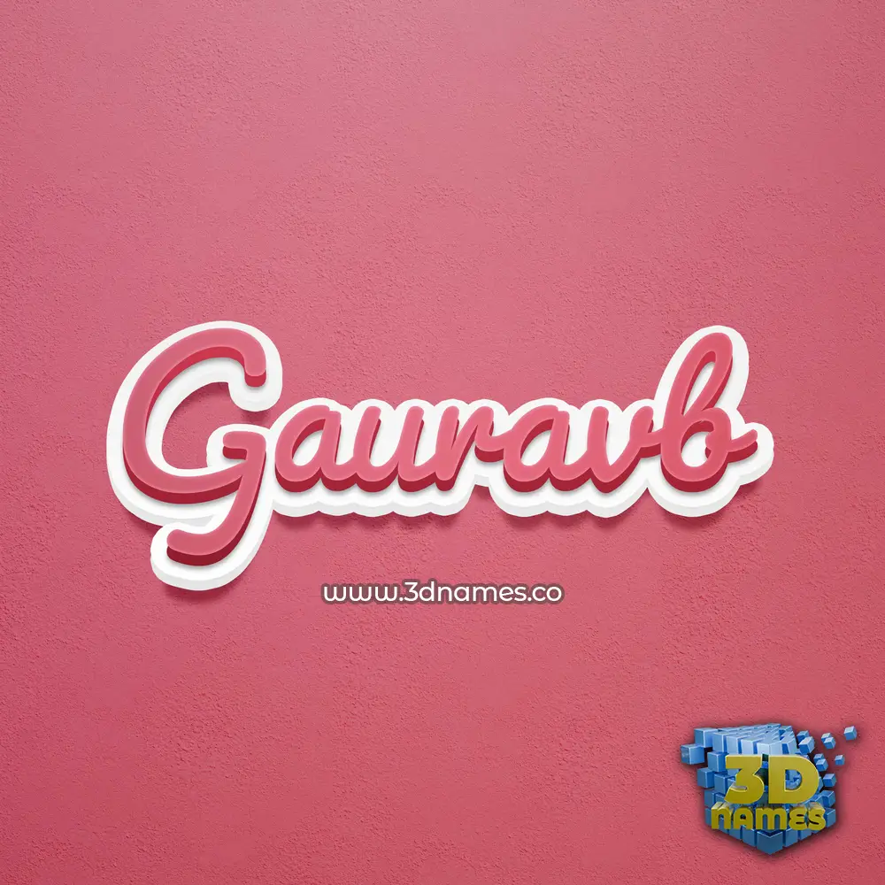 gauravb in Red Scribble style - 3D name wallpaper