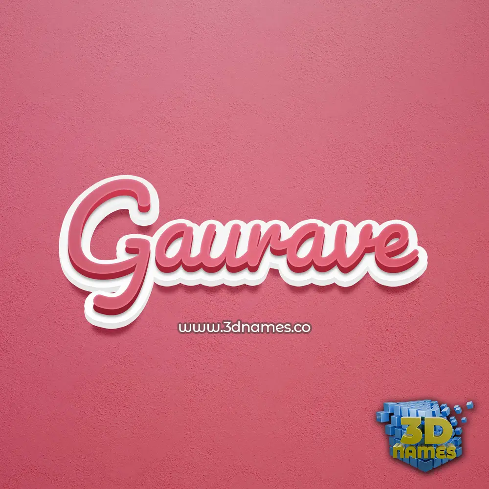 gaurave in Red Scribble style - 3D name wallpaper