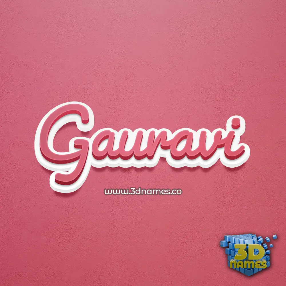 gauravi in Red Scribble style - 3D name wallpaper