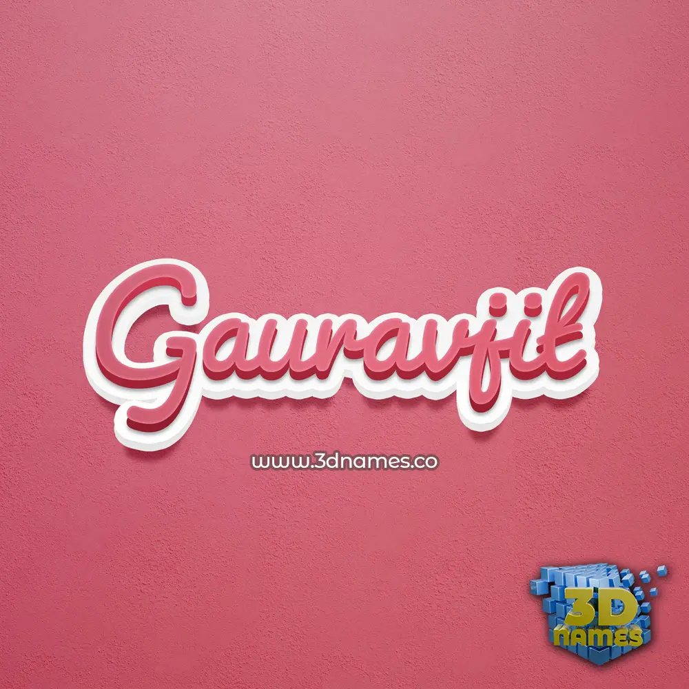 gauravjit in Red Scribble style - 3D name wallpaper