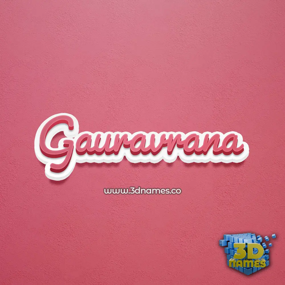 gauravrana in Red Scribble style - 3D name wallpaper