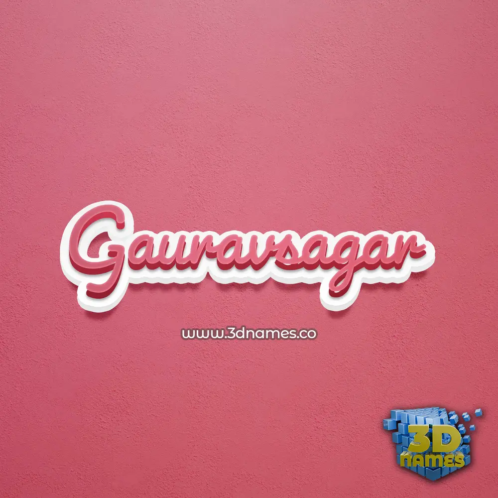 gauravsagar in Red Scribble style - 3D name wallpaper