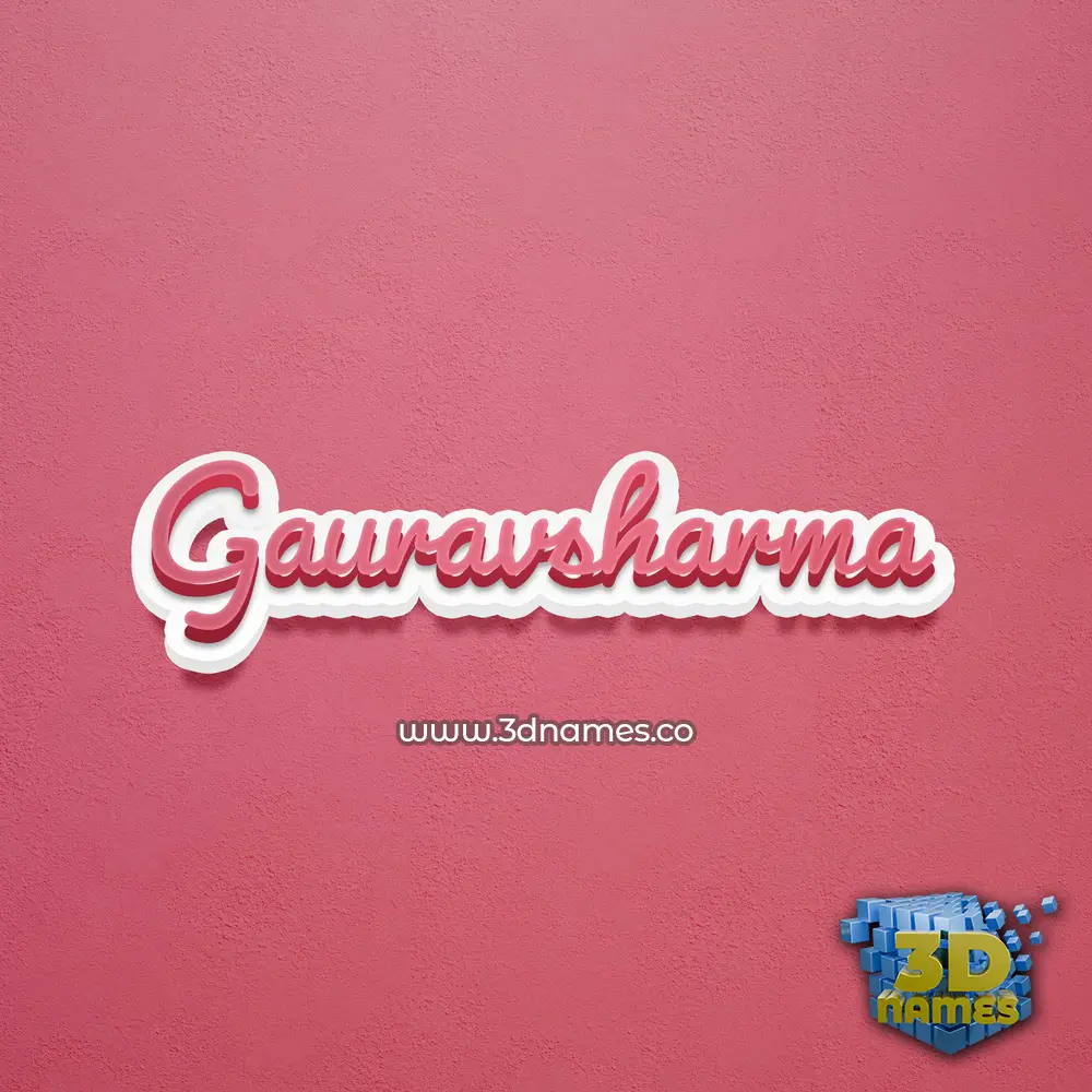 gauravsharma in Red Scribble style - 3D name wallpaper