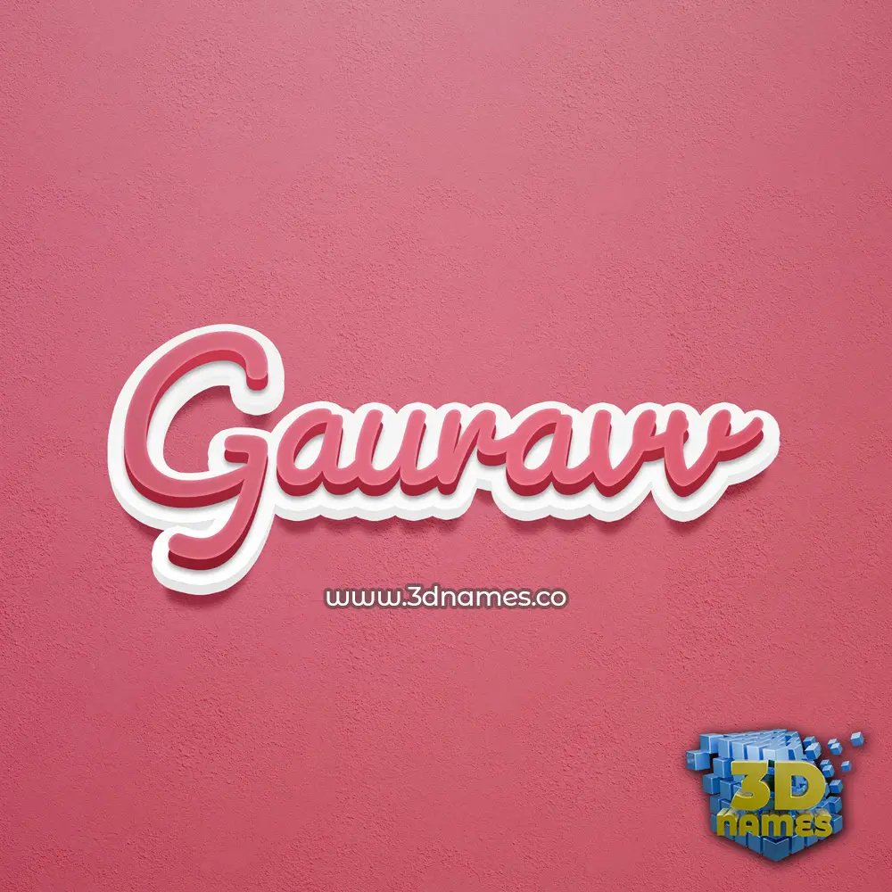 gauravv in Red Scribble style - 3D name wallpaper