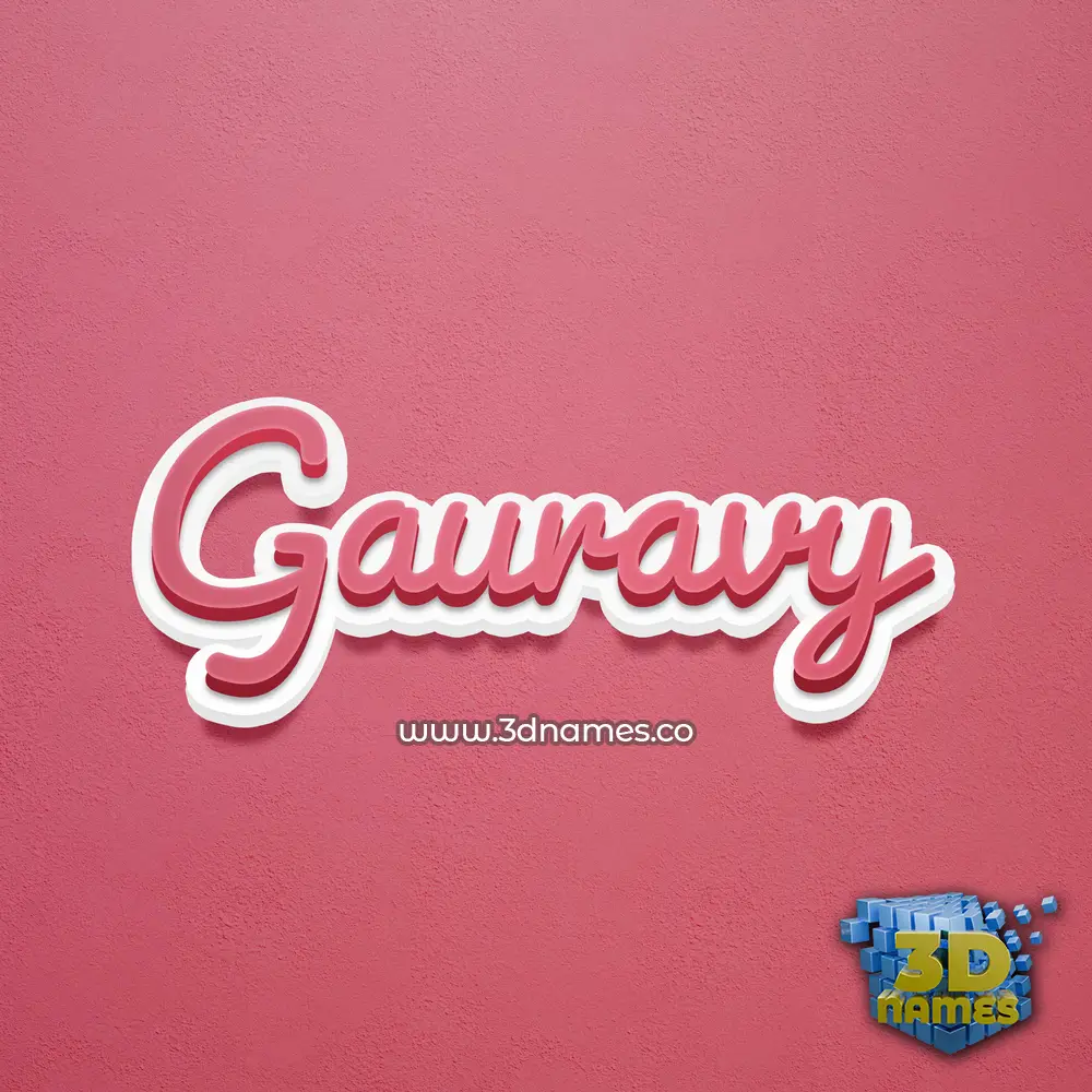 gauravy in Red Scribble style - 3D name wallpaper