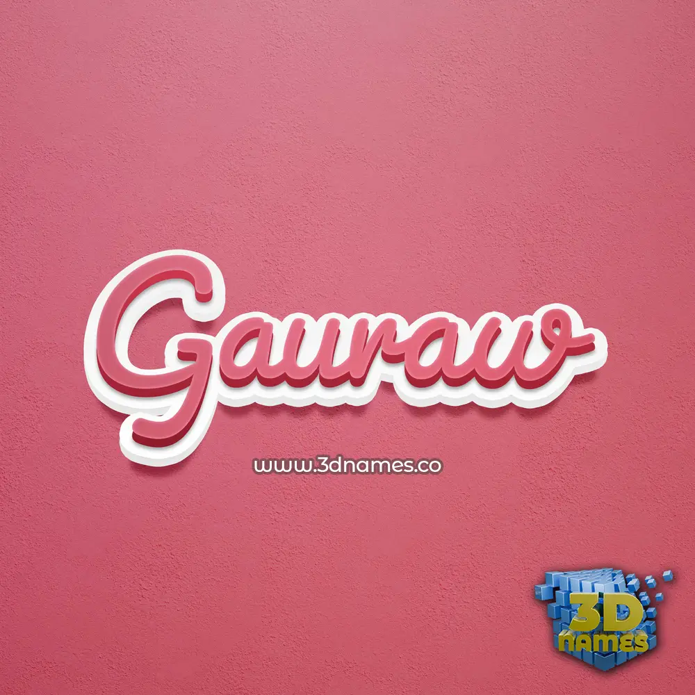 gauraw in Red Scribble style - 3D name wallpaper