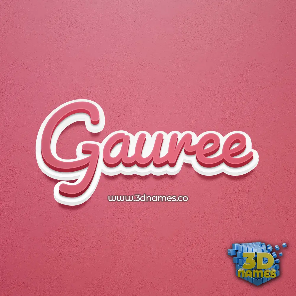 gauree in Red Scribble style - 3D name wallpaper