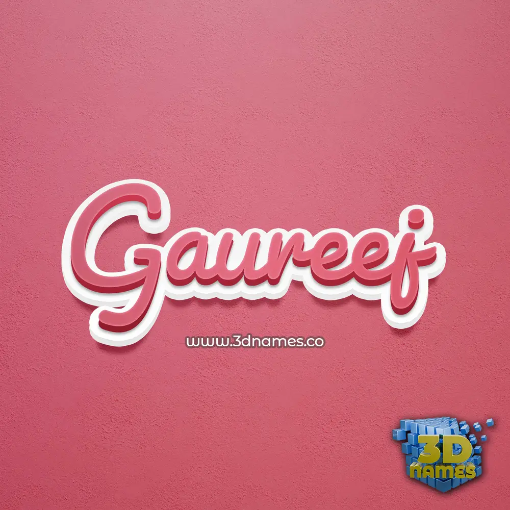gaureej in Red Scribble style - 3D name wallpaper