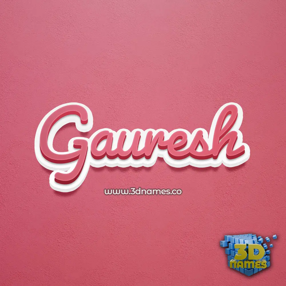 gauresh in Red Scribble style - 3D name wallpaper