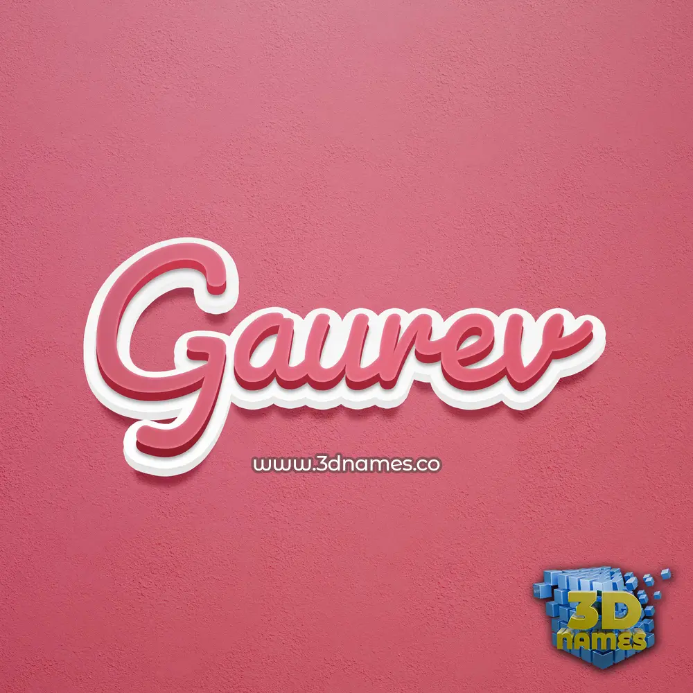 gaurev in Red Scribble style - 3D name wallpaper
