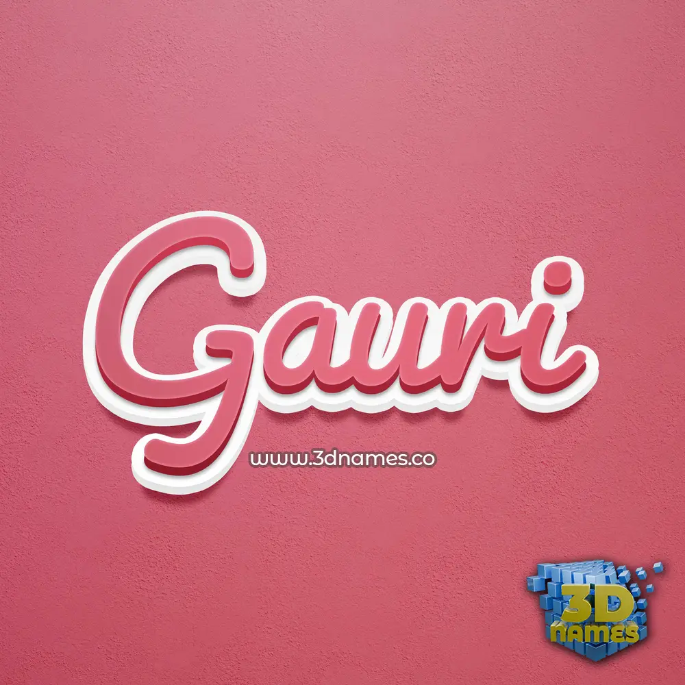 gauri in Red Scribble style - 3D name wallpaper