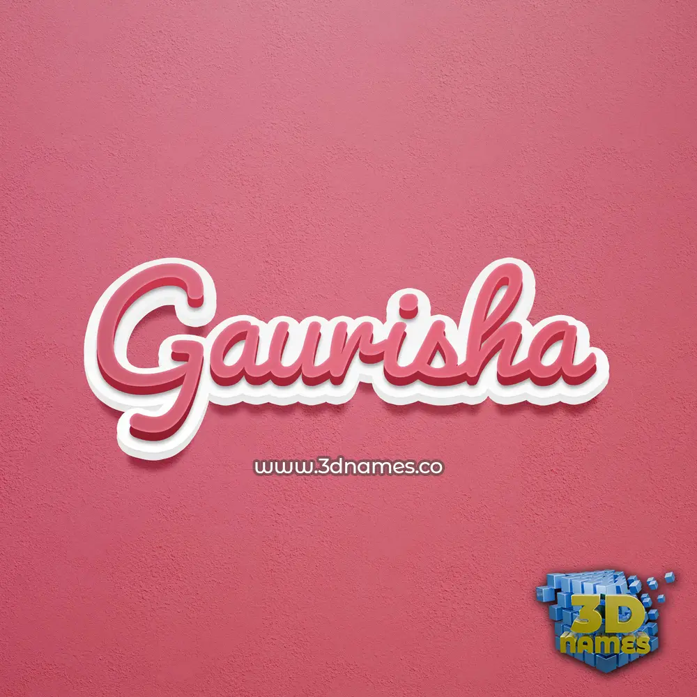 gaurisha in Red Scribble style - 3D name wallpaper