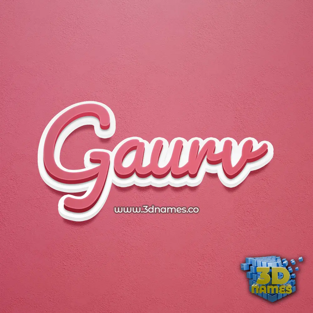 gaurv in Red Scribble style - 3D name wallpaper