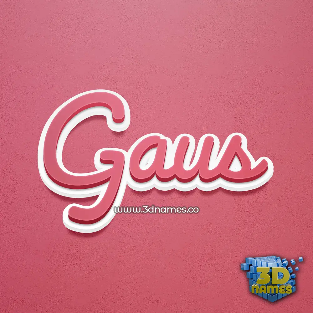 gaus in Red Scribble style - 3D name wallpaper