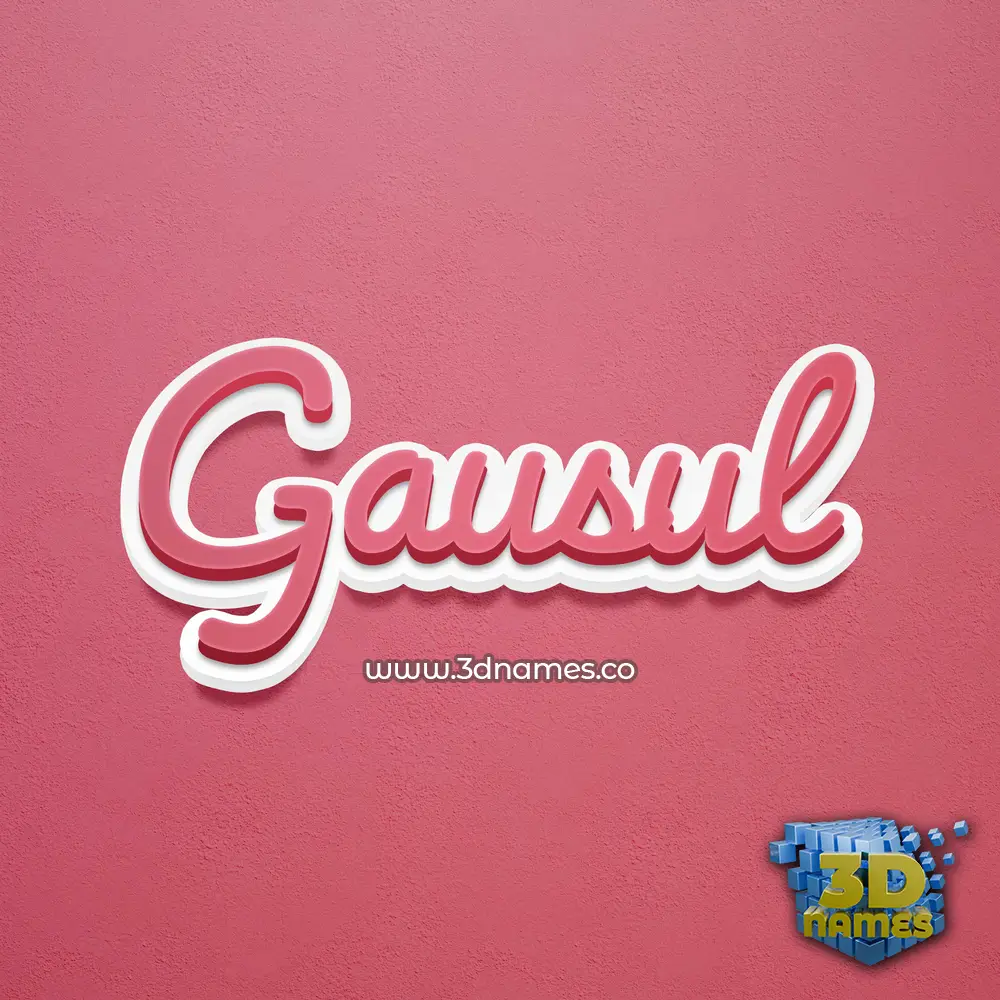 gausul in Red Scribble style - 3D name wallpaper