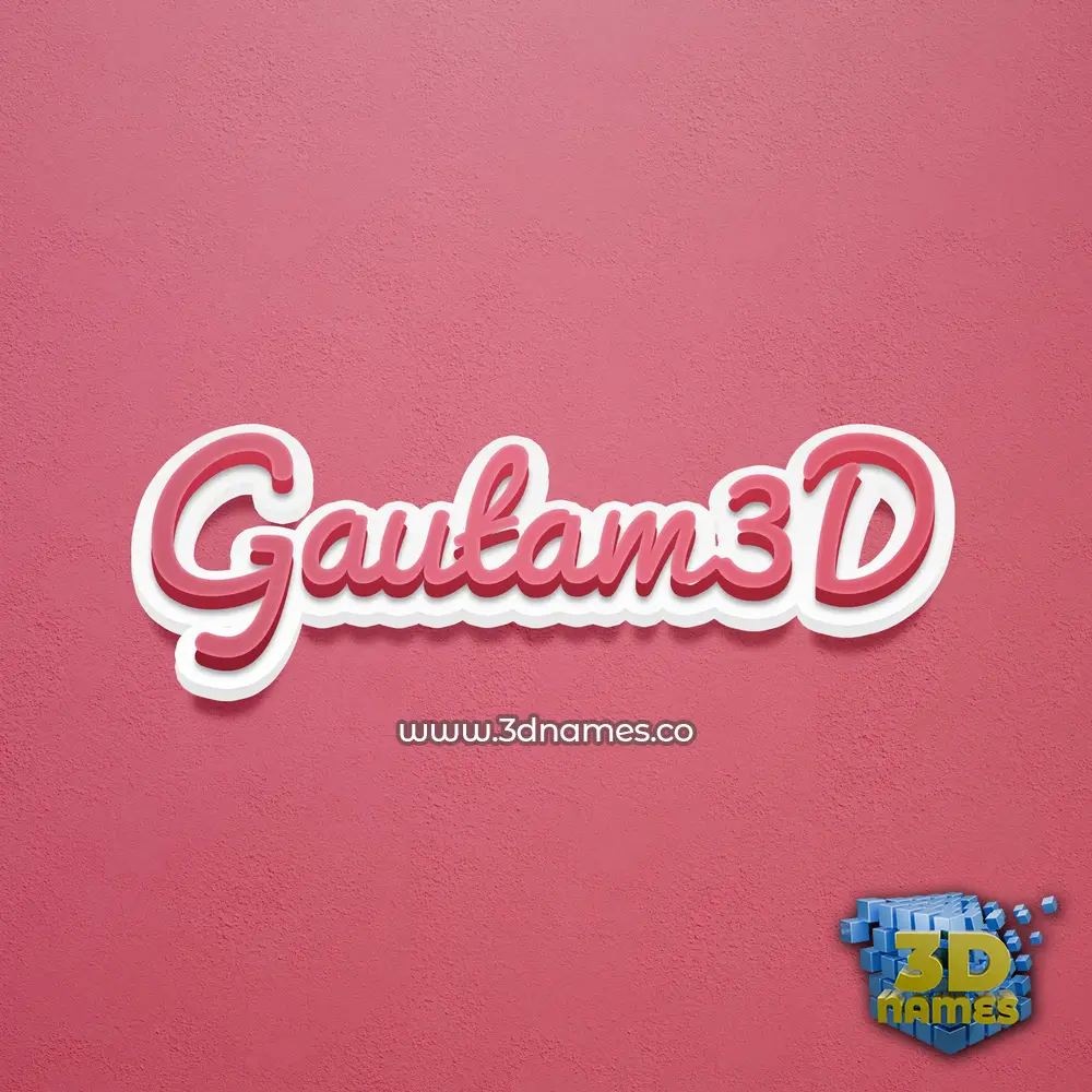 gautam3d in Red Scribble style - 3D name wallpaper