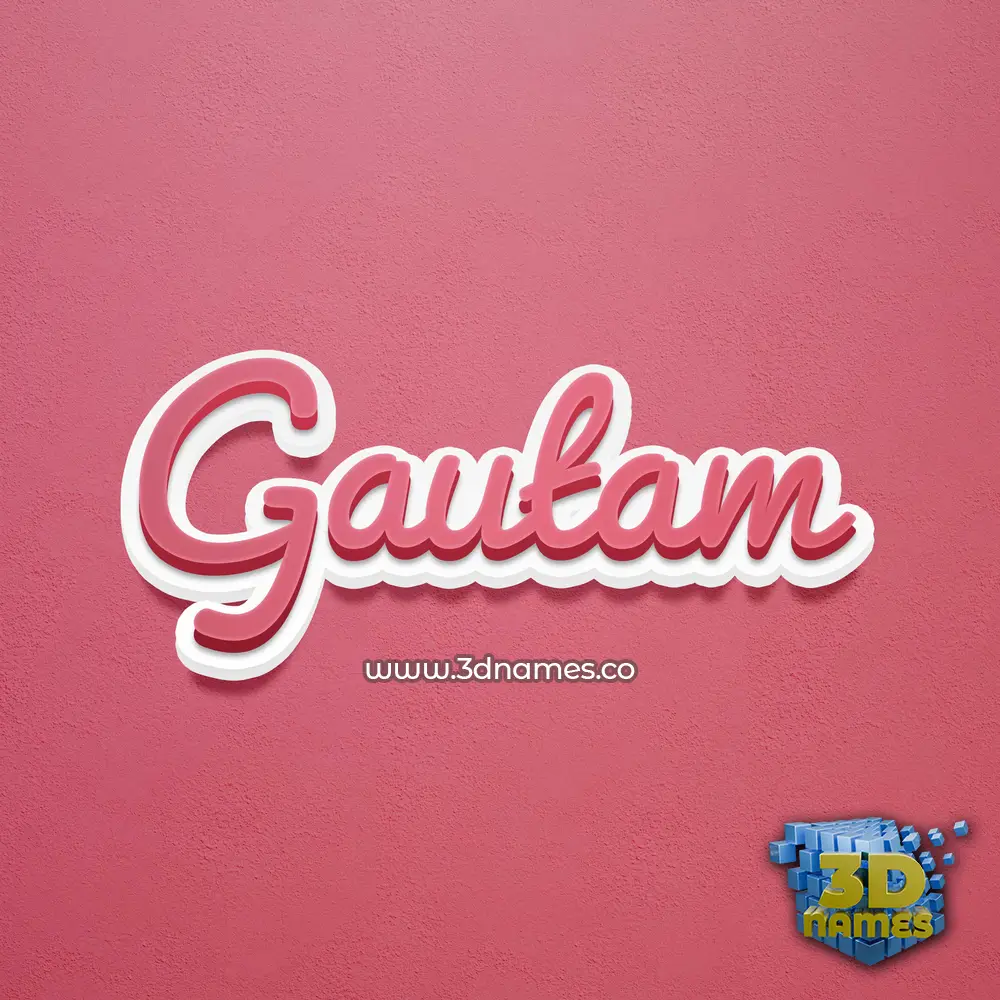gautam in Red Scribble style - 3D name wallpaper