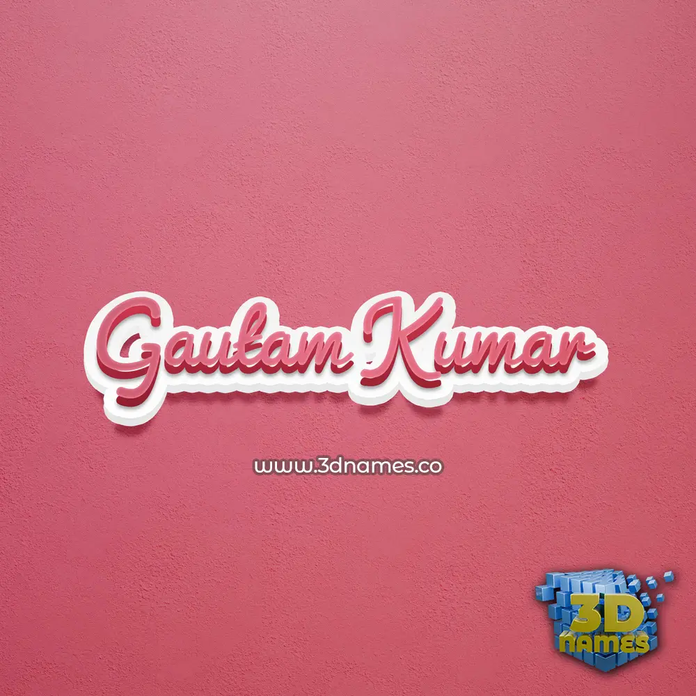 gautam kumar in Red Scribble style - 3D name wallpaper