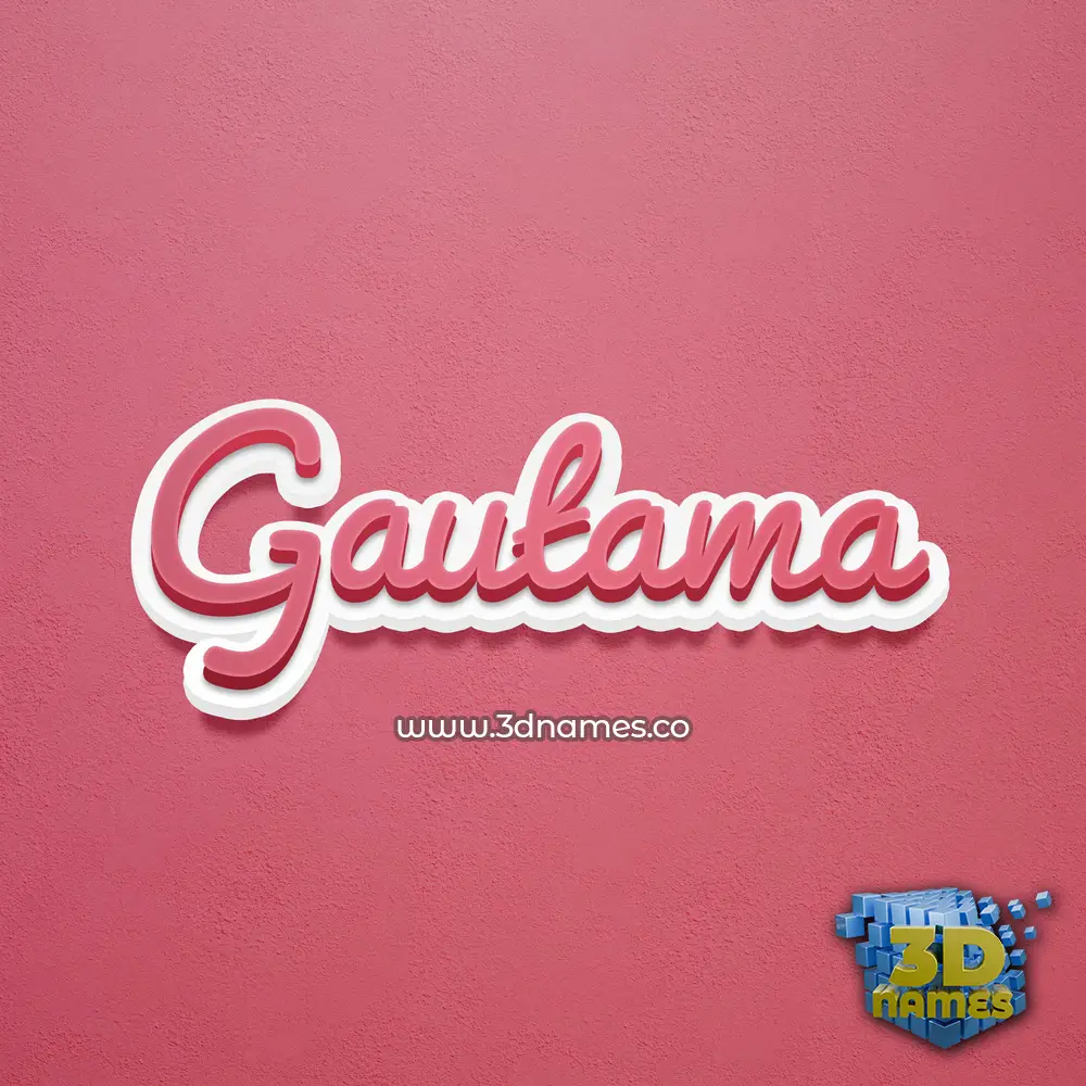 gautama in Red Scribble style - 3D name wallpaper