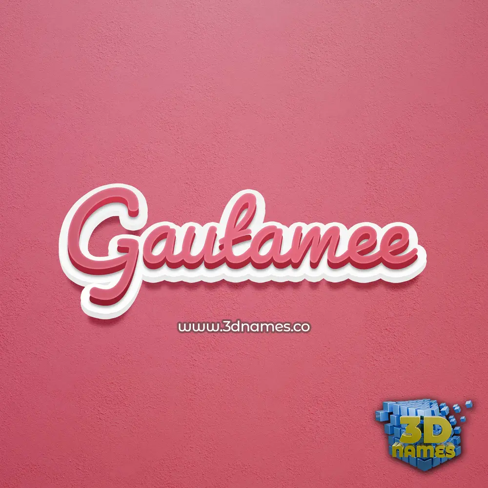gautamee in Red Scribble style - 3D name wallpaper