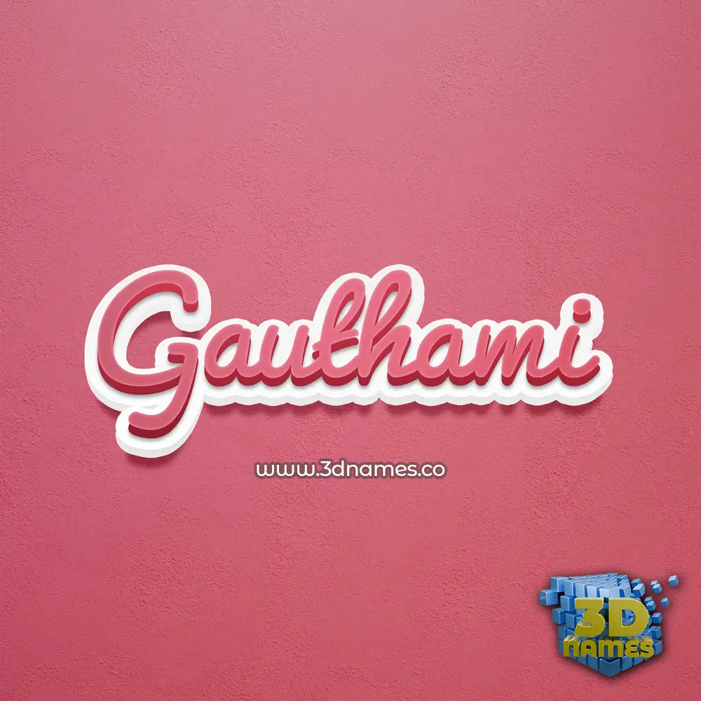 gauthami in Red Scribble style - 3D name wallpaper