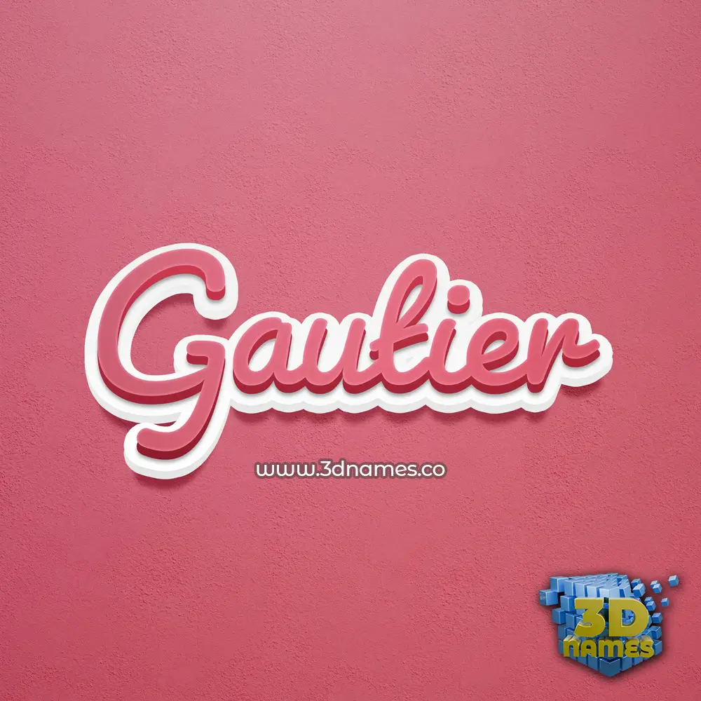 gautier in Red Scribble style - 3D name wallpaper