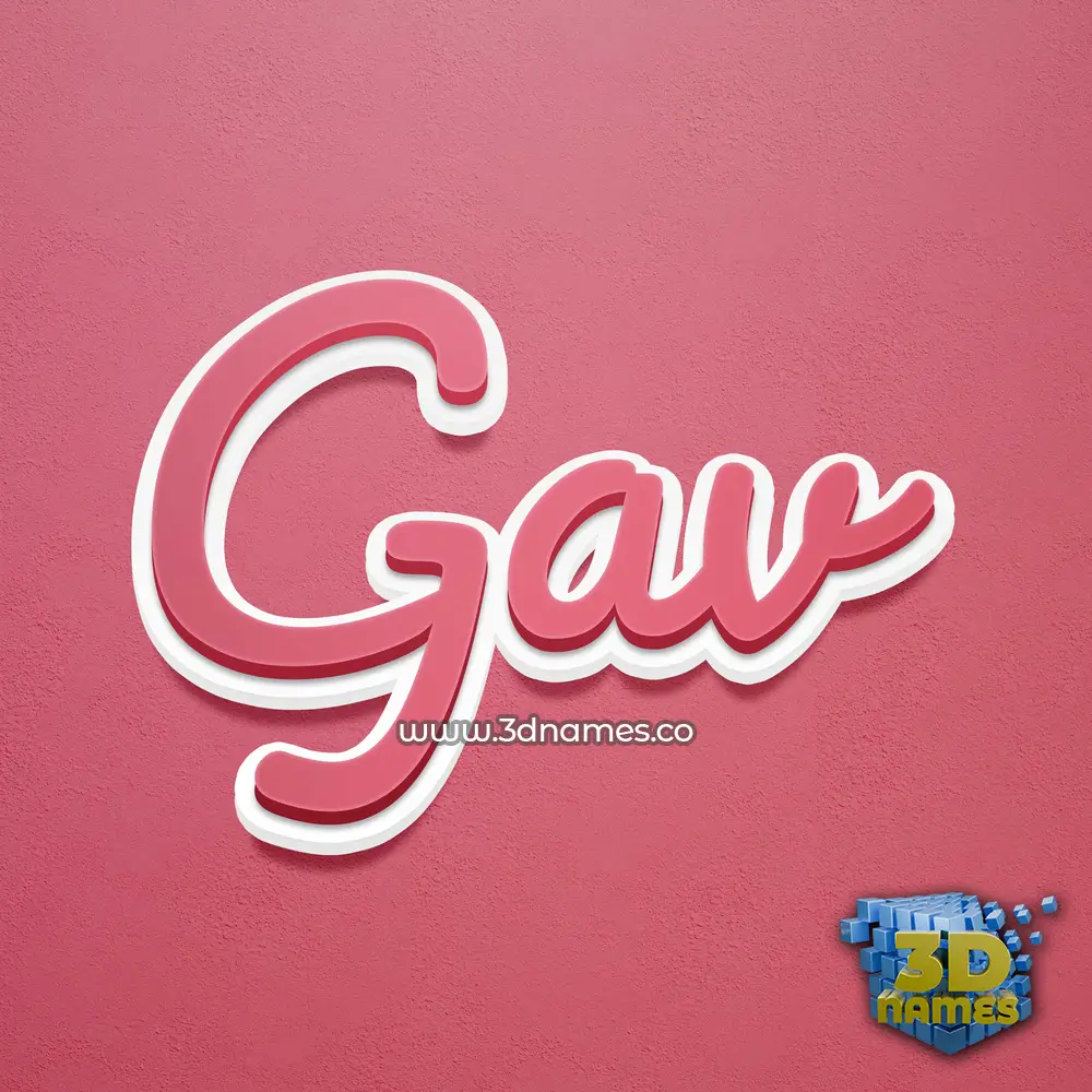 gav in Red Scribble style - 3D name wallpaper